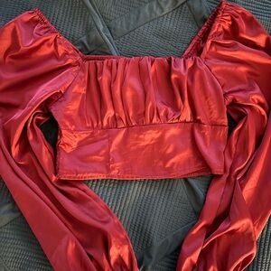 Satin Burgundy Shirt